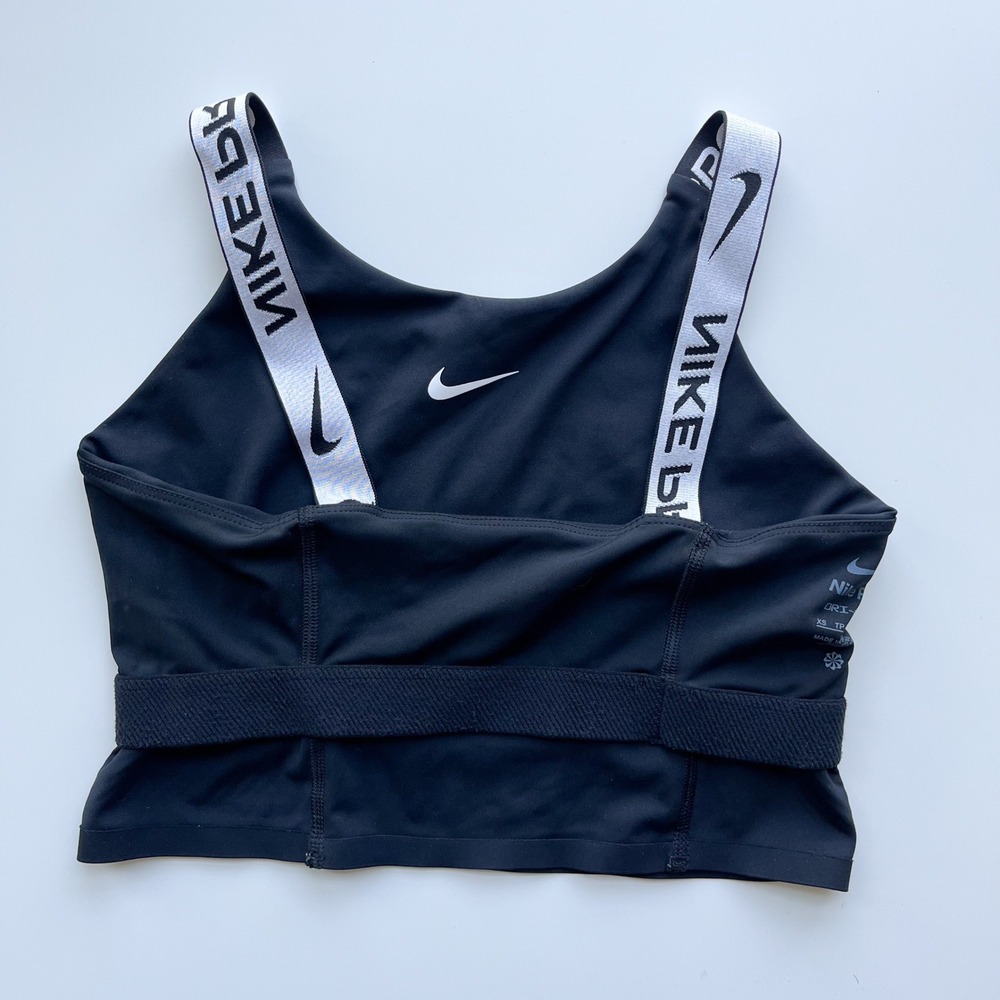 Nike Pro Dri-Fit Shelf Bra Cropped Tank Top Size XS Black - Picture 9 of 11